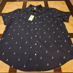 2XB Craft & Barrow Short Sleeve Button Up - Navy
